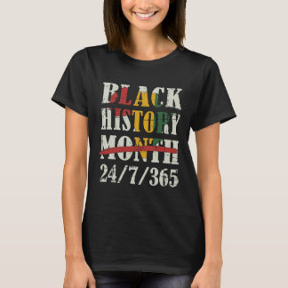 Black History Month 247365 With African Map Flag  T-Shirt