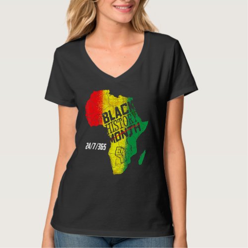 Black History Month 24 7 BHM African Pride Men Wom T_Shirt