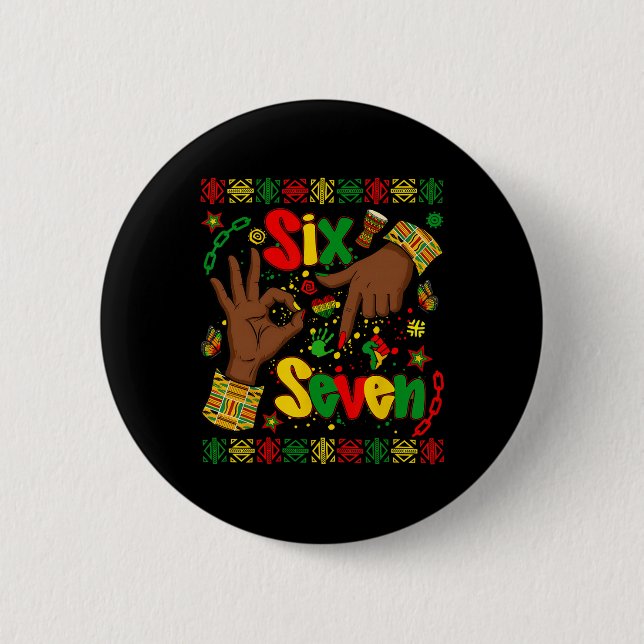 Black History Month 67 Six Seven Meme African Amer Button (Front)