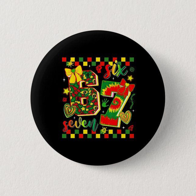 Black History Month 67 Six Seven Meme African Amer Button (Front)