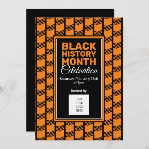 Black History Month ADD PHOTO LOGO Invitation