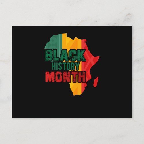Black History Month Africa Flag 3 Announcement Postcard
