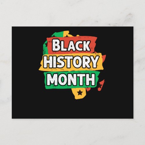 Black History Month Africa Flag Announcement Postcard