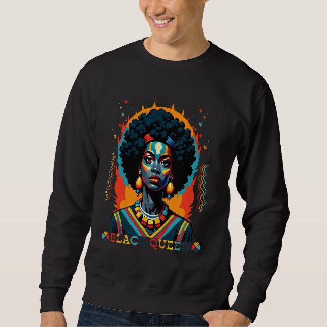 Black History Month African American Black Queen J Sweatshirt (Front)