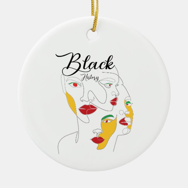 Black History Month African American Ceramic Ornament (Front)