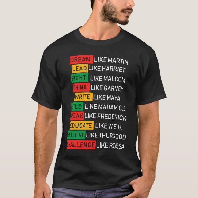 Black History Month African American Country Celeb T-Shirt (Front)