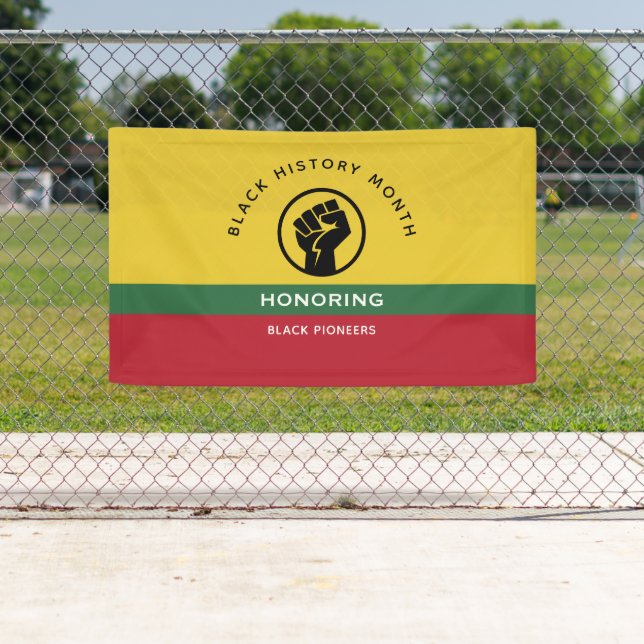 Black History Month African American Curved Text Banner (Insitu)