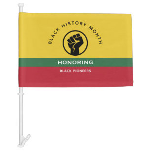 Black History Month African American Curved Text Car Flag