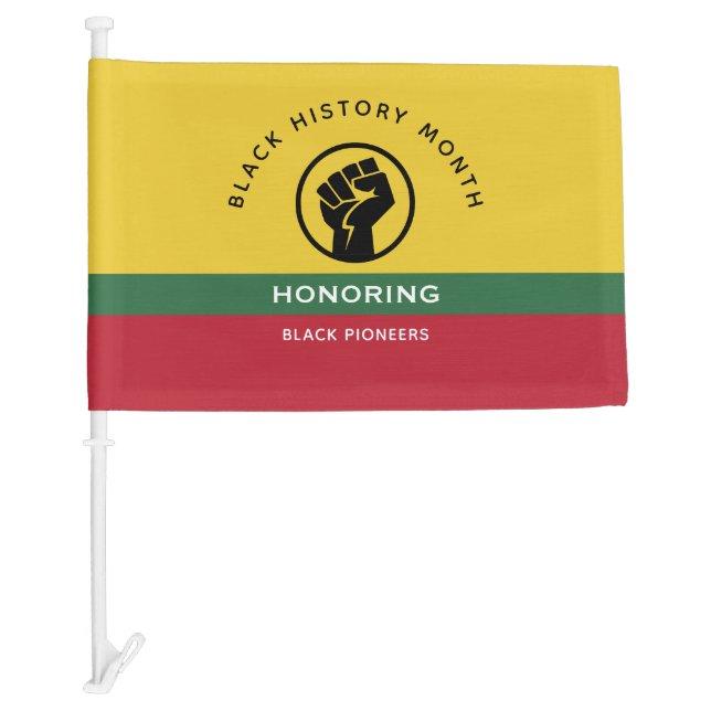 Black History Month African American Curved Text Car Flag (Front)