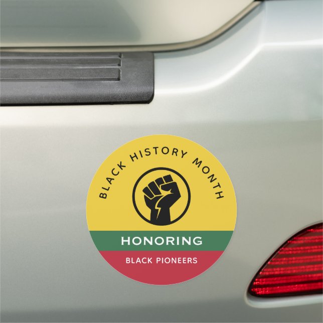 Black History Month African American Curved Text Car Magnet (In Situ)