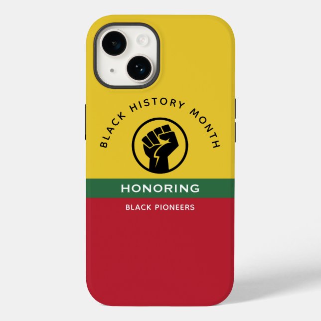 Black History Month African American Curved Text Case-Mate iPhone Case (Back)