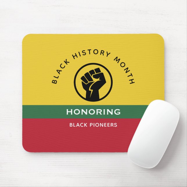 Black History Month African American Curved Text Mouse Pad (With Mouse)