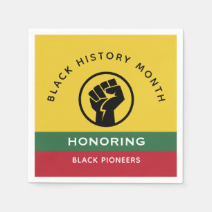 Black History Month African American Curved Text Napkins