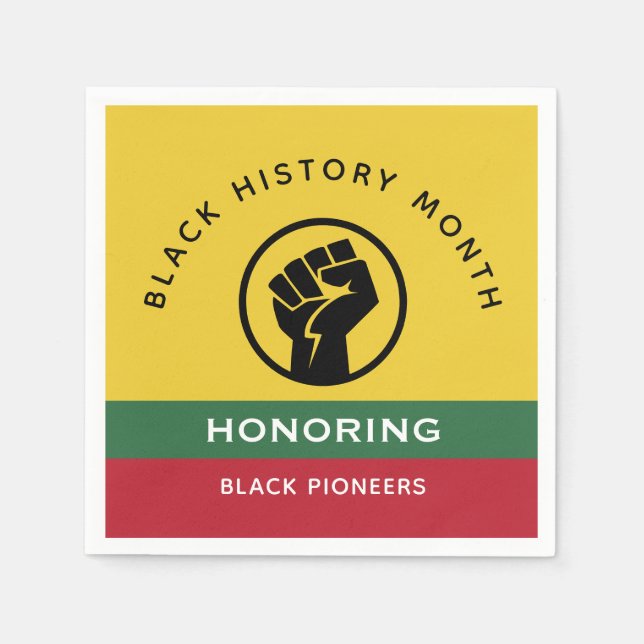 Black History Month African American Curved Text Napkins (Front)