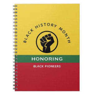 Black History Month African American Curved Text Notebook