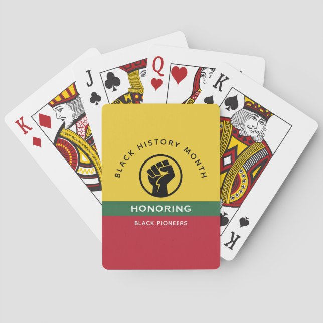 Black History Month African American Curved Text Poker Cards (Back)