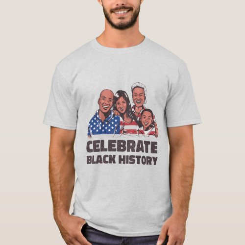 Black History Month African American Family Design T_Shirt