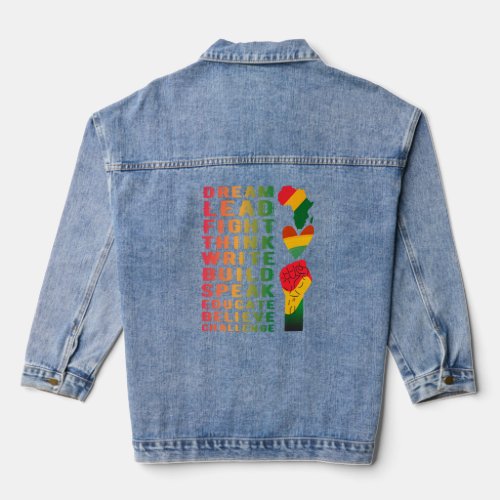 Black History Month African American  For Girls Wo Denim Jacket