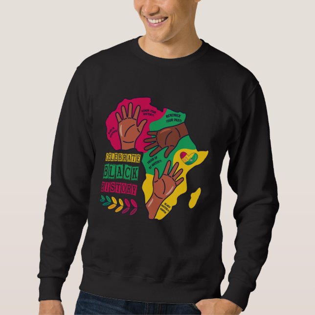 Black History Month African American Pride Black H Sweatshirt (Front)