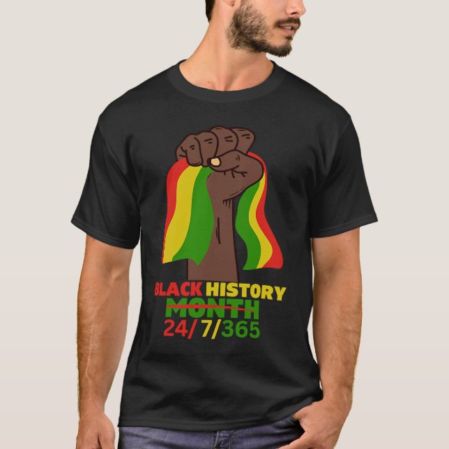 Black History Month African American Pride Black H T-Shirt (Front)