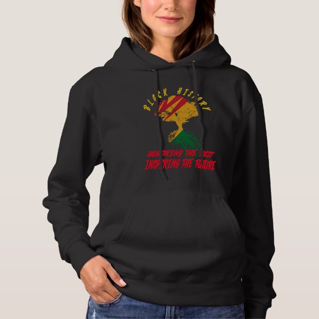 Black History Month  African American Proud Afro R Hoodie (Front)