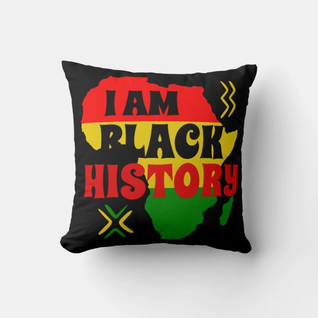 Black History Month, African american  Throw Pillow (Front)