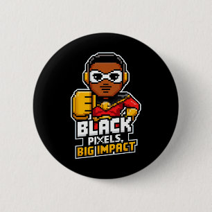 Black History Month African Black Afro Boy Video G Button