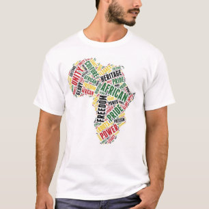 Black History Month African Continent Word Art T-Shirt