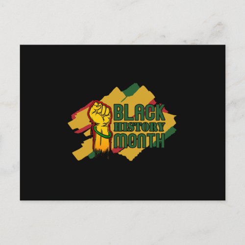 Black History Month African Fist Announcement Postcard