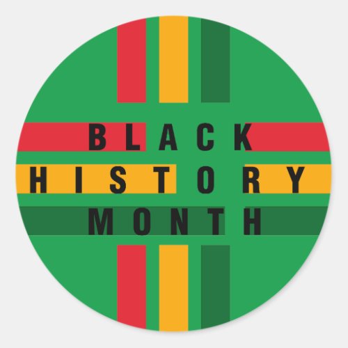 Black History Month African Flag Colors Classic Round Sticker