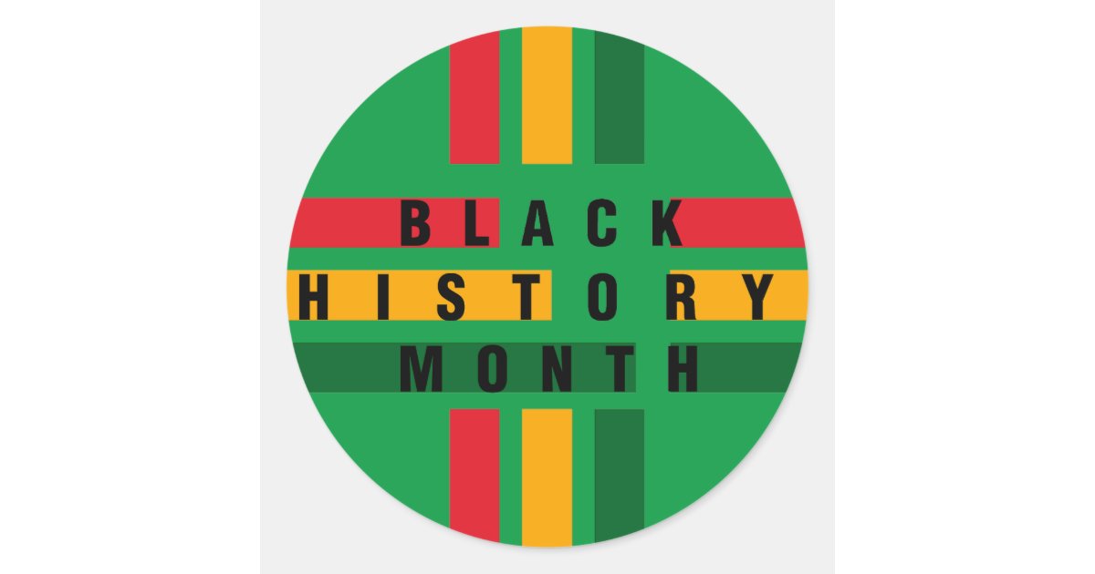 Black History Month African Flag Colors Classic Round Sticker | Zazzle