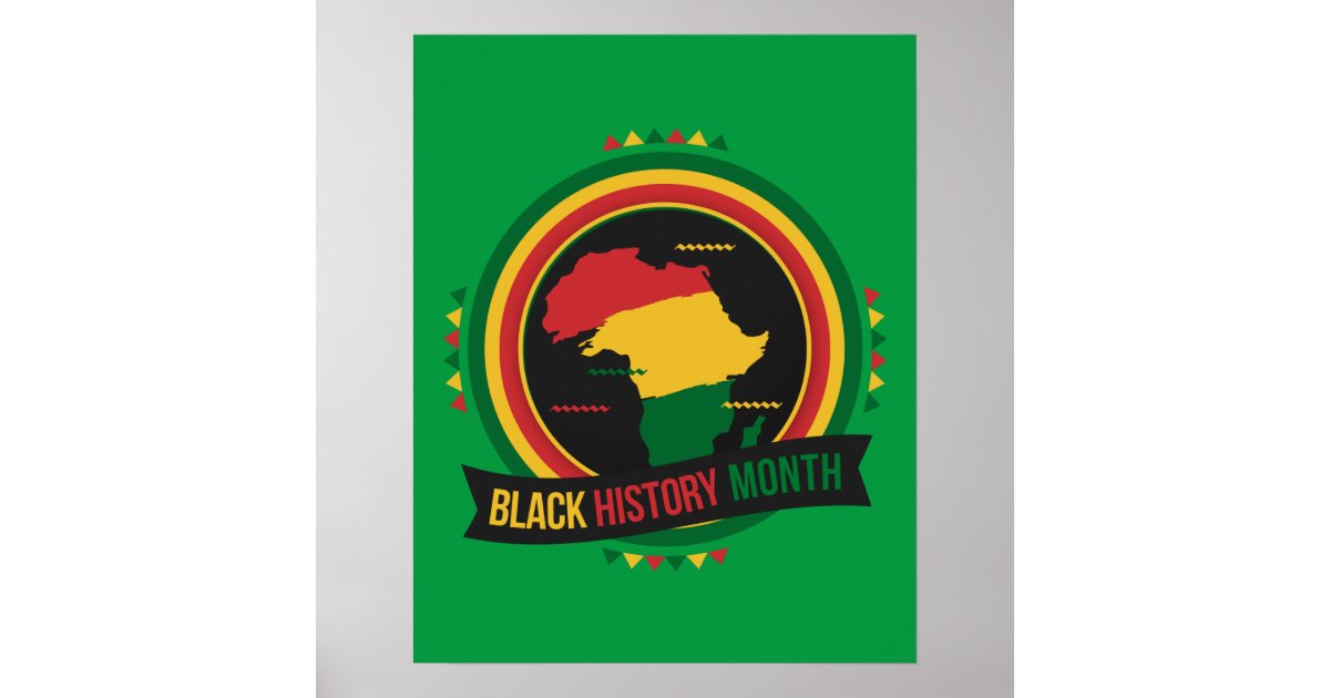 Black History Month African Flag Colors Poster | Zazzle