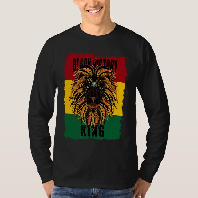 Black History Month African Lion Black History Roo T-Shirt (Front)