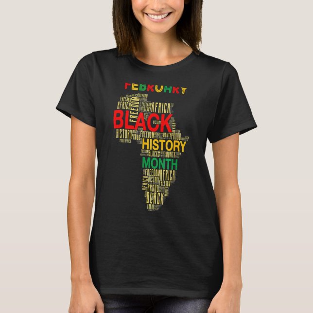 Black History Month African Map Africa Roots Pride T-Shirt (Front)