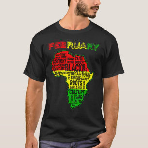 Black History Month African Map Colors Africa Root T-Shirt