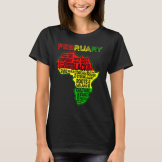 Black History Month African Map Colors Africa Root T-Shirt