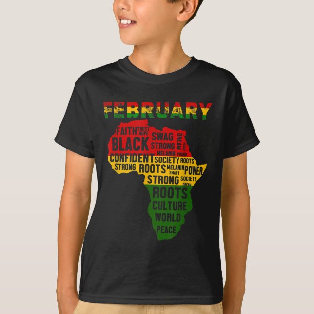 Black History Month  African Map Colors T-Shirt (Front)