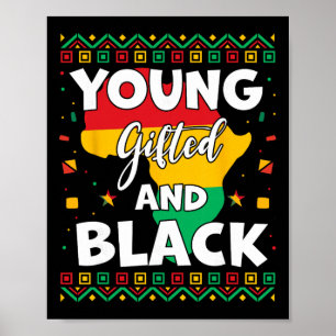 Black History Month African Maps Young Gifted And Poster