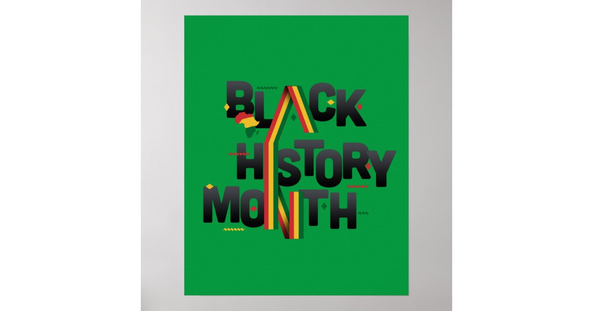 Black History Month African Ribbon Colors Poster | Zazzle