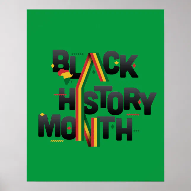 Black History Month African Ribbon Colors Poster | Zazzle