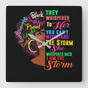 Black History Month African Square Wall Clock