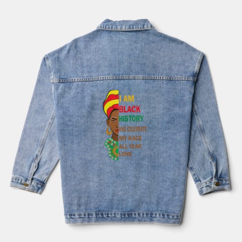 Black History Month African Woman Afro African Ame Denim Jacket
