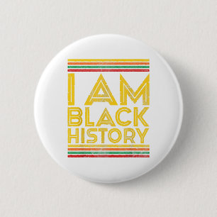 Black History Month African Woman Afro I Am The St Button