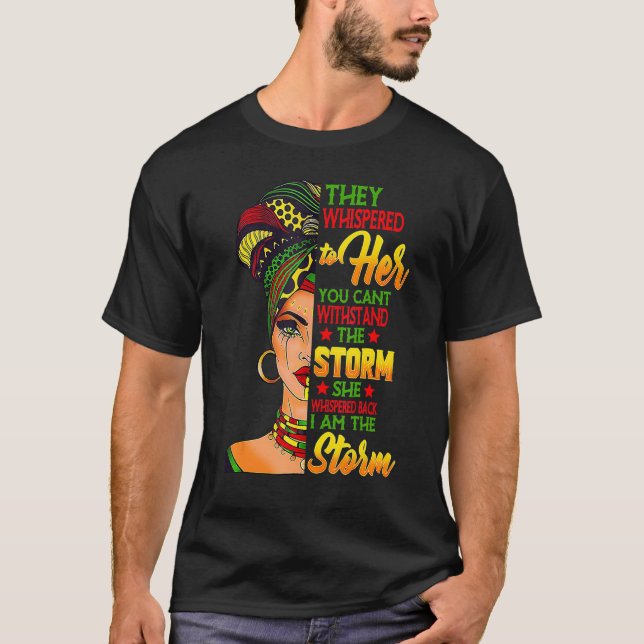 Black History Month African Woman Afro I Am The St T-Shirt (Front)