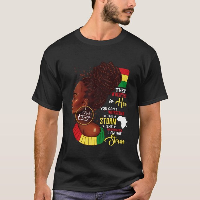 Black History Month African Woman Afro I Am The St T-Shirt (Front)