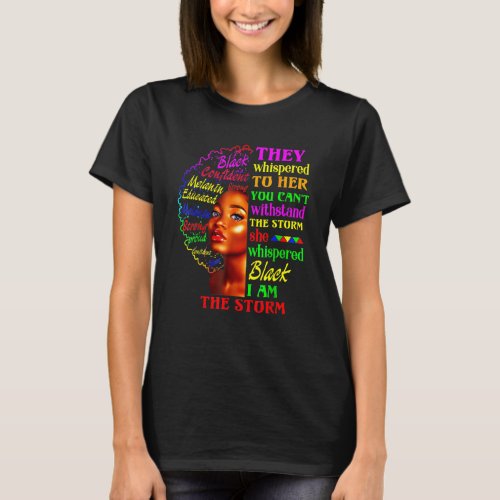 Black History Month   African Woman Afro I Am The  T_Shirt