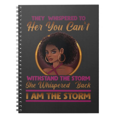 Black History Month African Woman Afro Strong Notebook