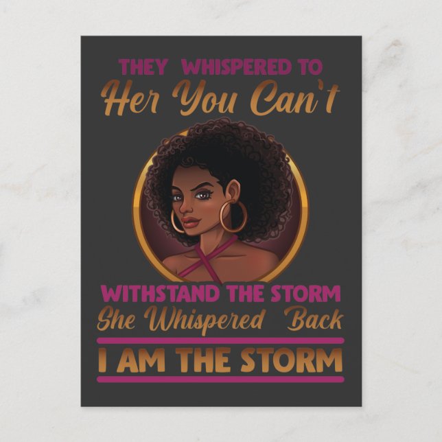 Black History Month African Woman Afro Strong Postcard (Front)