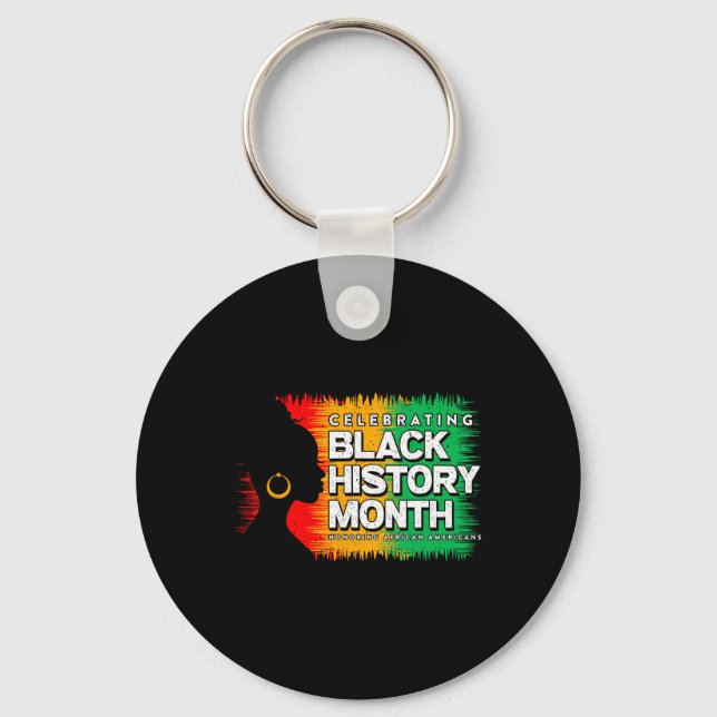 Black History Month Afro African American Juneteen Keychain (Front)