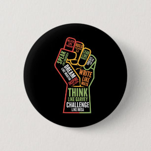 Black History Month Afro African American Melanin  Button